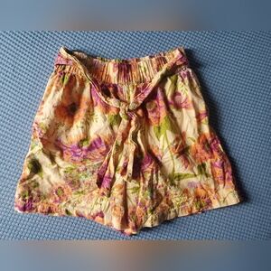 Deja Bleu High Waist Floral Design Shorts